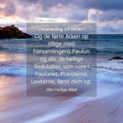 Picture 04 - 2 Krønikebog 5:5 DA1871 - Og de førte Arken op tillige med Forsamlingens - Bible Verse Picture