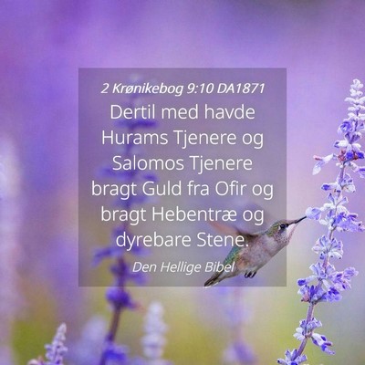 Picture 04 - 2 Krønikebog 9:10 DA1871 - Dertil med havde Hurams Tjenere og Salomos - Bible Verse Picture