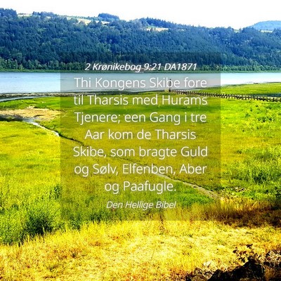 Picture 04 - 2 Krønikebog 9:21 DA1871 - Thi Kongens Skibe fore til Tharsis med Hurams - Bible Verse Picture