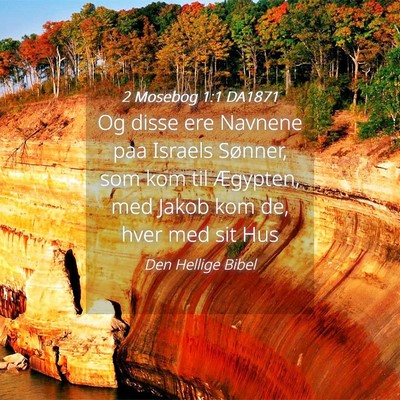Picture 04 - 2 Mosebog 1:1 DA1871 - Og disse ere Navnene paa Israels Sønner, som kom - Bible Verse Picture