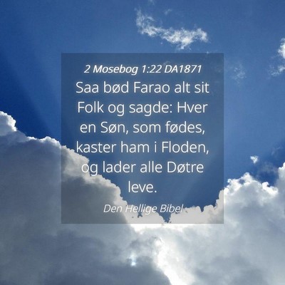 Picture 04 - 2 Mosebog 1:22 DA1871 - Saa bød Farao alt sit Folk og sagde: Hver en - Bible Verse Picture