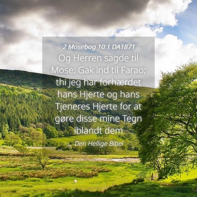 Picture 04 - 2 Mosebog 10:1 DA1871 - Og Herren sagde til Mose: Gak ind til Farao; thi - Bible Verse Picture