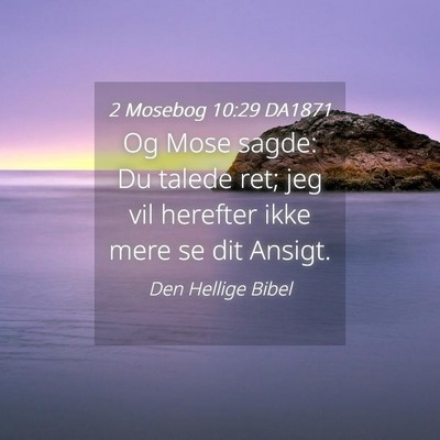 Picture 04 - 2 Mosebog 10:29 DA1871 - Og Mose sagde: Du talede ret; jeg vil herefter - Bible Verse Picture