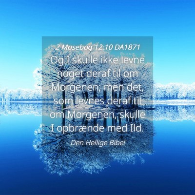 Picture 04 - 2 Mosebog 12:10 DA1871 - Og I skulle ikke levne noget deraf til om - Bible Verse Picture