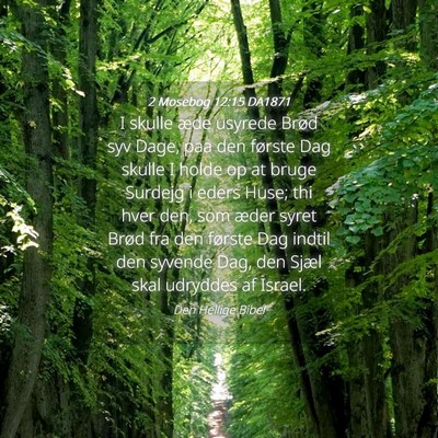 Picture 04 - 2 Mosebog 12:15 DA1871 - I skulle æde usyrede Brød syv Dage, paa den - Bible Verse Picture