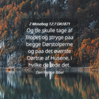 Picture 04 - 2 Mosebog 12:7 DA1871 - Og de skulle tage af Blodet og stryge paa begge - Bible Verse Picture