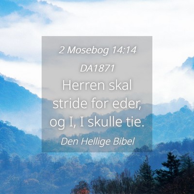 Picture 04 - 2 Mosebog 14:14 DA1871 - Herren skal stride for eder, og I, I skulle - Bible Verse Picture