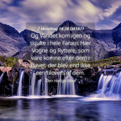 Picture 04 - 2 Mosebog 14:28 DA1871 - Og Vandet kom igen og skjulte i hele Faraos Hær - Bible Verse Picture