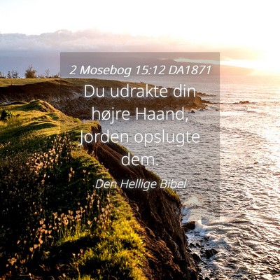 Picture 04 - 2 Mosebog 15:12 DA1871 - Du udrakte din højre Haand, Jorden opslugte - Bible Verse Picture
