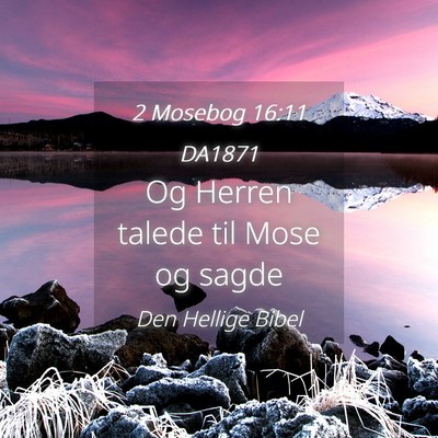 Picture 04 - 2 Mosebog 16:11 DA1871 - Og Herren talede til Mose og - Bible Verse Picture