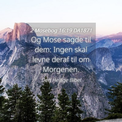 Picture 04 - 2 Mosebog 16:19 DA1871 - Og Mose sagde til dem: Ingen skal levne deraf til - Bible Verse Picture
