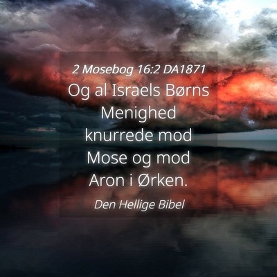 Picture 04 - 2 Mosebog 16:2 DA1871 - Og al Israels Børns Menighed knurrede mod Mose - Bible Verse Picture
