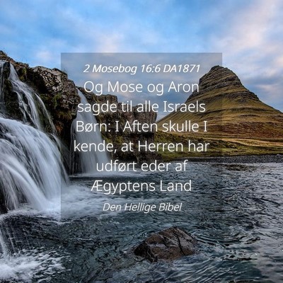 Picture 04 - 2 Mosebog 16:6 DA1871 - Og Mose og Aron sagde til alle Israels Børn: I - Bible Verse Picture