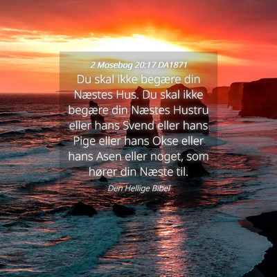 Picture 04 - 2 Mosebog 20:17 DA1871 - Du skal ikke begære din Næstes Hus. Du skal - Bible Verse Picture