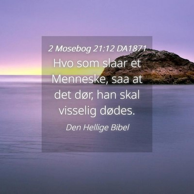 Picture 04 - 2 Mosebog 21:12 DA1871 - Hvo som slaar et Menneske, saa at det dør, han - Bible Verse Picture