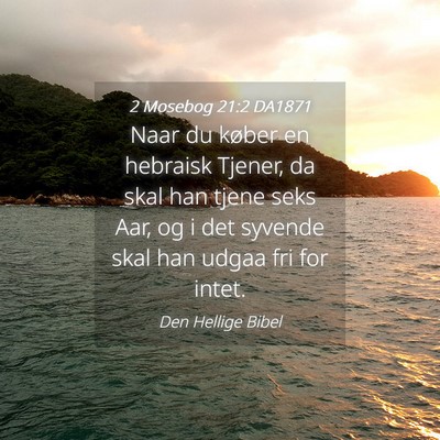 Picture 04 - 2 Mosebog 21:2 DA1871 - Naar du køber en hebraisk Tjener, da skal han - Bible Verse Picture