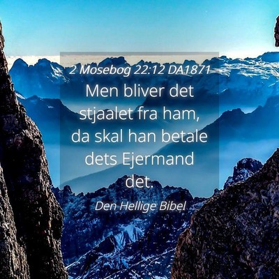 Picture 04 - 2 Mosebog 22:12 DA1871 - Men bliver det stjaalet fra ham, da skal han - Bible Verse Picture