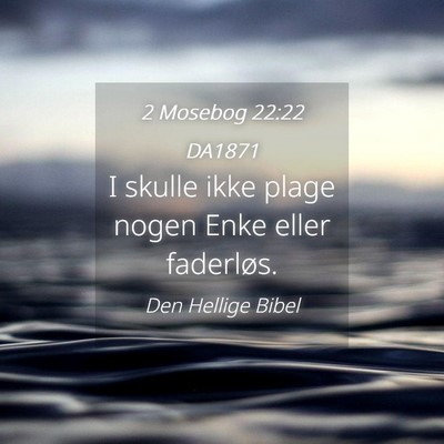 Picture 04 - 2 Mosebog 22:22 DA1871 - I skulle ikke plage nogen Enke eller - Bible Verse Picture