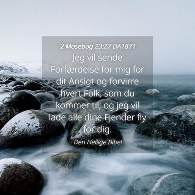 Picture 04 - 2 Mosebog 23:27 DA1871 - Jeg vil sende Forfærdelse for mig for dit Ansigt - Bible Verse Picture