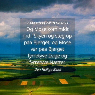 Picture 04 - 2 Mosebog 24:18 DA1871 - Og Mose kom midt ind i Skyen og steg op paa - Bible Verse Picture