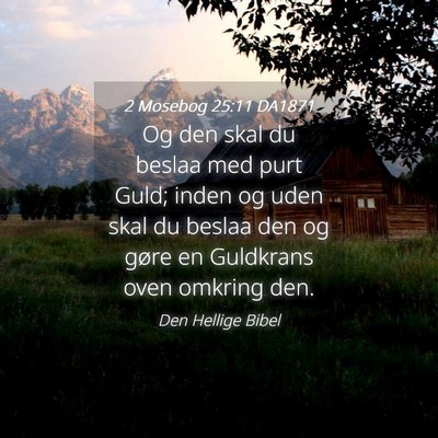 Picture 04 - 2 Mosebog 25:11 DA1871 - Og den skal du beslaa med purt Guld; inden og - Bible Verse Picture