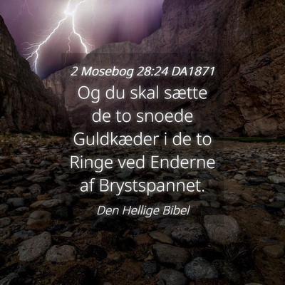 Picture 04 - 2 Mosebog 28:24 DA1871 - Og du skal sætte de to snoede Guldkæder i de to - Bible Verse Picture
