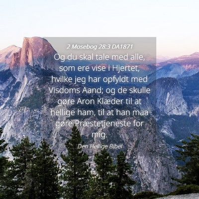 Picture 04 - 2 Mosebog 28:3 DA1871 - Og du skal tale med alle, som ere vise i Hjertet, - Bible Verse Picture