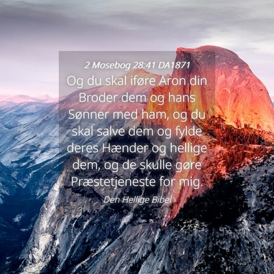 Picture 04 - 2 Mosebog 28:41 DA1871 - Og du skal iføre Aron din Broder dem og hans - Bible Verse Picture