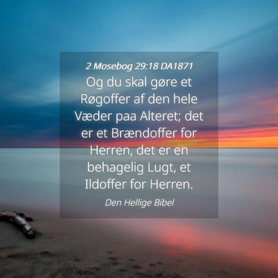 Picture 04 - 2 Mosebog 29:18 DA1871 - Og du skal gøre et Røgoffer af den hele Væder - Bible Verse Picture
