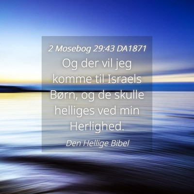Picture 04 - 2 Mosebog 29:43 DA1871 - Og der vil jeg komme til Israels Børn, og de - Bible Verse Picture