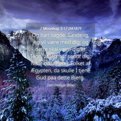 Picture 04 - 2 Mosebog 3:12 DA1871 - Og han sagde: Sandelig, jeg vil være med dig; og - Bible Verse Picture