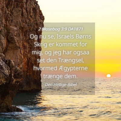 Picture 04 - 2 Mosebog 3:9 DA1871 - Og nu se, Israels Børns Skrig er kommet for mig, - Bible Verse Picture