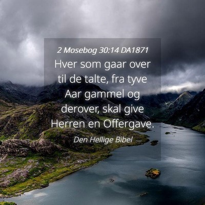Picture 04 - 2 Mosebog 30:14 DA1871 - Hver som gaar over til de talte, fra tyve Aar - Bible Verse Picture