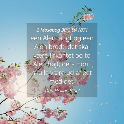 Picture 04 - 2 Mosebog 30:2 DA1871 - een Alen langt og een Alen bredt, det skal være - Bible Verse Picture