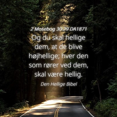 Picture 04 - 2 Mosebog 30:29 DA1871 - Og du skal hellige dem, at de blive højhellige; - Bible Verse Picture