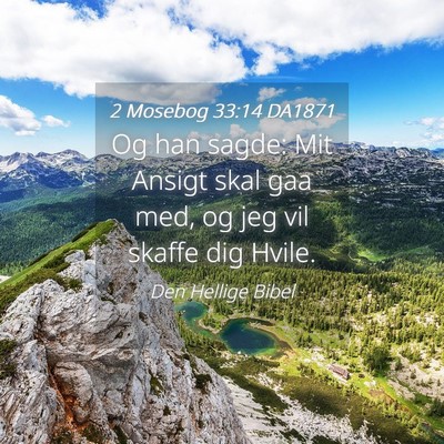 Picture 04 - 2 Mosebog 33:14 DA1871 - Og han sagde: Mit Ansigt skal gaa med, og jeg vil - Bible Verse Picture