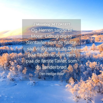 Picture 04 - 2 Mosebog 34:1 DA1871 - Og Herren sagde til Mose: Udhug dig to Stentavler - Bible Verse Picture