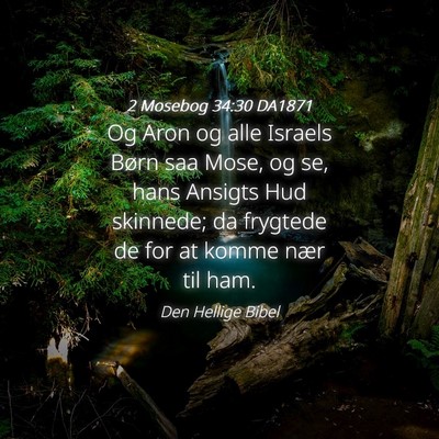 Picture 04 - 2 Mosebog 34:30 DA1871 - Og Aron og alle Israels Børn saa Mose, og se, - Bible Verse Picture