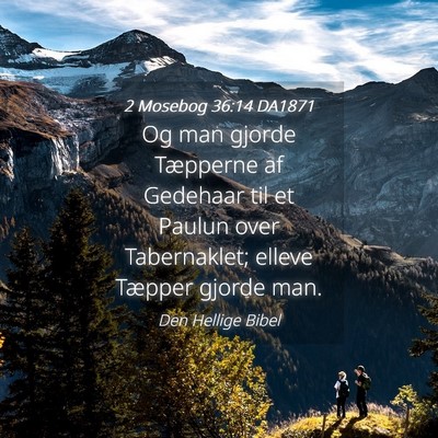 Picture 04 - 2 Mosebog 36:14 DA1871 - Og man gjorde Tæpperne af Gedehaar til et Paulun - Bible Verse Picture
