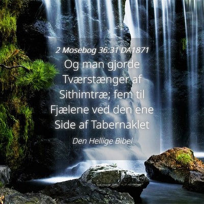 Picture 04 - 2 Mosebog 36:31 DA1871 - Og man gjorde Tværstænger af Sithimtræ; fem - Bible Verse Picture