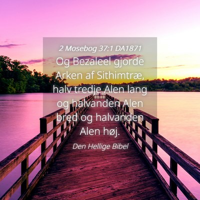 Picture 04 - 2 Mosebog 37:1 DA1871 - Og Bezaleel gjorde Arken af Sithimtræ, halv - Bible Verse Picture