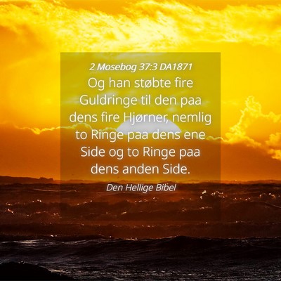 Picture 04 - 2 Mosebog 37:3 DA1871 - Og han støbte fire Guldringe til den paa dens - Bible Verse Picture