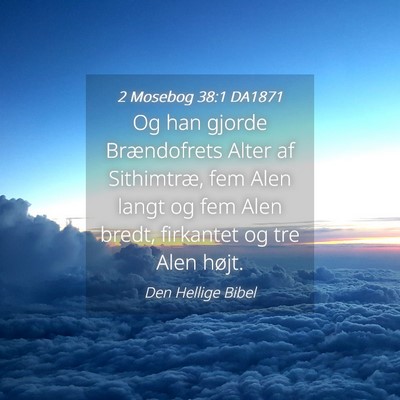 Picture 04 - 2 Mosebog 38:1 DA1871 - Og han gjorde Brændofrets Alter af Sithimtræ, - Bible Verse Picture