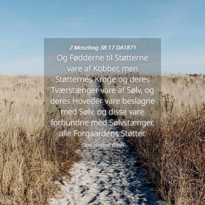 Picture 04 - 2 Mosebog 38:17 DA1871 - Og Fødderne til Støtterne vare af Kobber, men - Bible Verse Picture