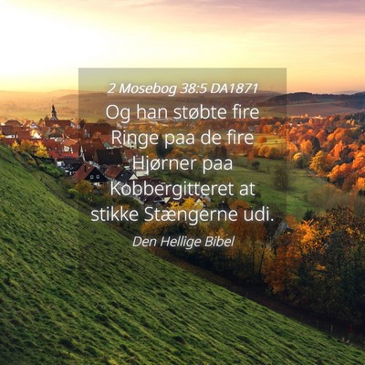 Picture 04 - 2 Mosebog 38:5 DA1871 - Og han støbte fire Ringe paa de fire Hjørner - Bible Verse Picture
