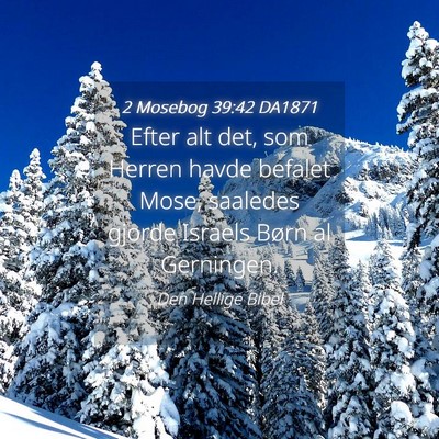 Picture 04 - 2 Mosebog 39:42 DA1871 - Efter alt det, som Herren havde befalet Mose, - Bible Verse Picture