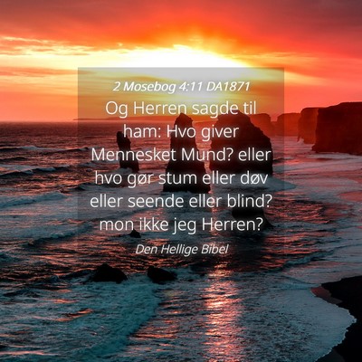 Picture 04 - 2 Mosebog 4:11 DA1871 - Og Herren sagde til ham: Hvo giver Mennesket - Bible Verse Picture