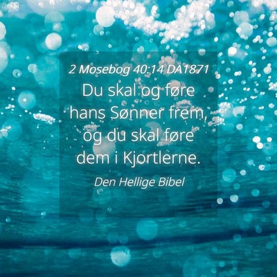 Picture 04 - 2 Mosebog 40:14 DA1871 - Du skal og føre hans Sønner frem, og du skal - Bible Verse Picture