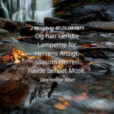 Picture 04 - 2 Mosebog 40:25 DA1871 - Og han tændte Lamperne for Herrens Ansigt, - Bible Verse Picture