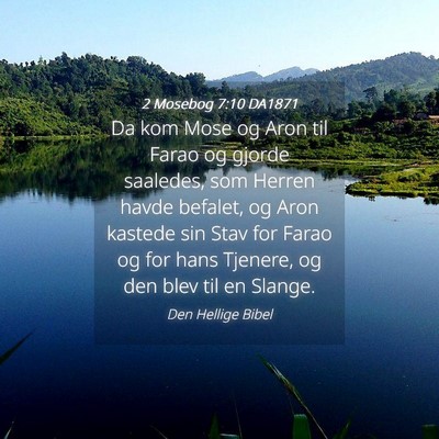 Picture 04 - 2 Mosebog 7:10 DA1871 - Da kom Mose og Aron til Farao og gjorde saaledes, - Bible Verse Picture